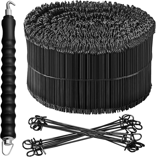 2000 Pcs Reinforcing Steel Bar Ties 4 Inch 16 Gauge with Automatic Twister Tool