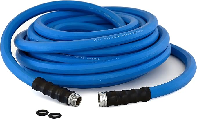 AG-LITE BSALONE100 1" x 100' Hot/Cold Water Rubber Garden Hose, 100% Rubber, Ultra-Light, Super Strong, 500 PSI, 50F to 190F Degrees, High Strength Polyester Braided, 2x Water Flow
