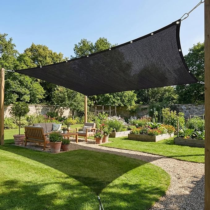 40% Black Shade Cloth for Plant, 8×20FT Durable HDPE Mesh with Grommets, Sun Protected Garden Shade Netting for Greenhouse, Garden, Patio, Pergola, Chicken Coop