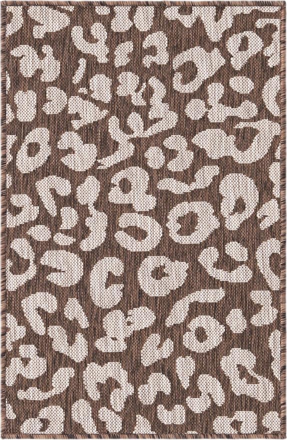 Unique Loom Outdoor Safari Collection Area Rug - Leopard (2' 2" x 3' 1" Rectangle, Brown/ Light Brown)