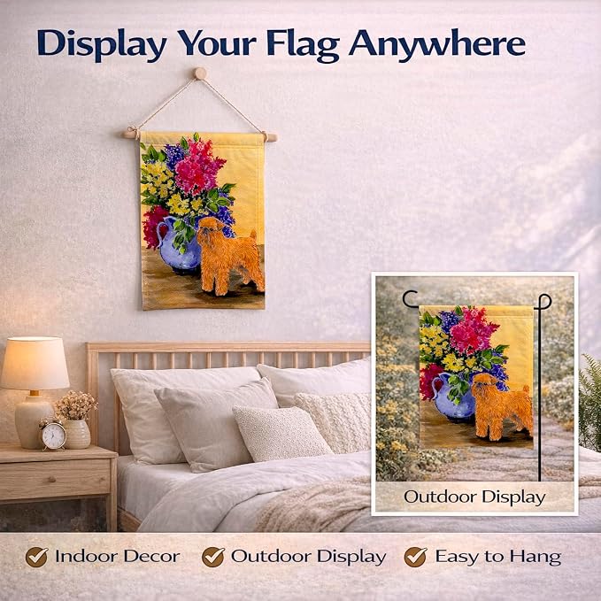 Caroline's Treasures SS8543GF Brussels Griffon Garden Flag Mailbox Flag Decorative Yard Flag Banner Outside Patio Artwork Yard Flower Beds, Garden Size, Multicolor