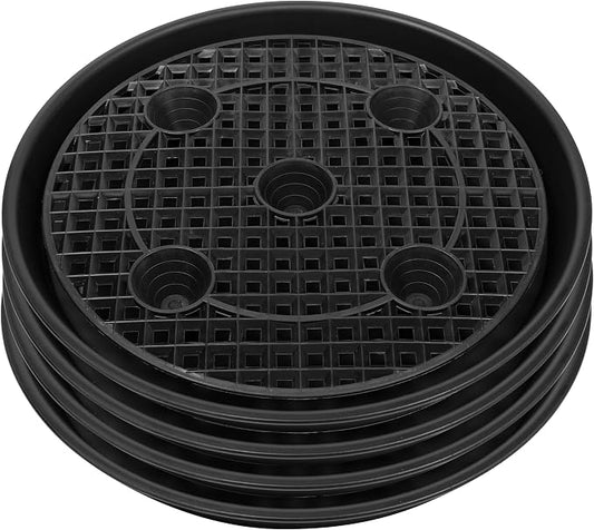 Plastic Plant Saucer Stand,4-Pack 18 19 inch, Elevated Plant Saucer Self-Watering Fabric Pot Base, Use Nonwoven Grow Bags, Plant Saucers Flower Pot Tray for Indoor-Outdoo and Grow Tents Greenhouses