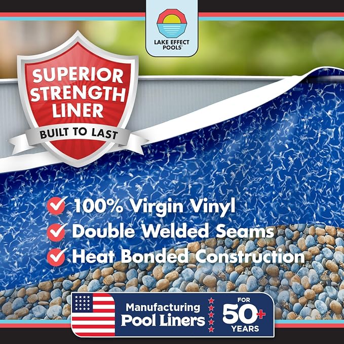 Lake Effect Pools 'Testudo' 18 ft Round Above Ground Swimming Pool | 52 Inch Resin Protected Steel Sided Walls | Bundle Includes: 25 Gauge Overlap Liner & Widemouth Skimmer