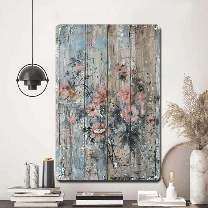Metal Sign Tin Sign Vintage Wall Art Antique Artist's Touch Longevity Tin Sign for Rustic Wall Decor Corrosion Resistant Aluminum and Sign for Garden for Club 8×12 Inches