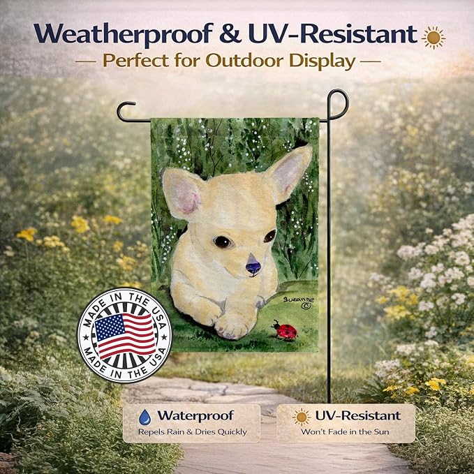 Caroline's Treasures SS1010GF Chihuahua Garden Flag Mailbox Flag Decorative Yard Flag Banner Outside Patio Artwork Yard Flower Beds, Garden Size, Multicolor