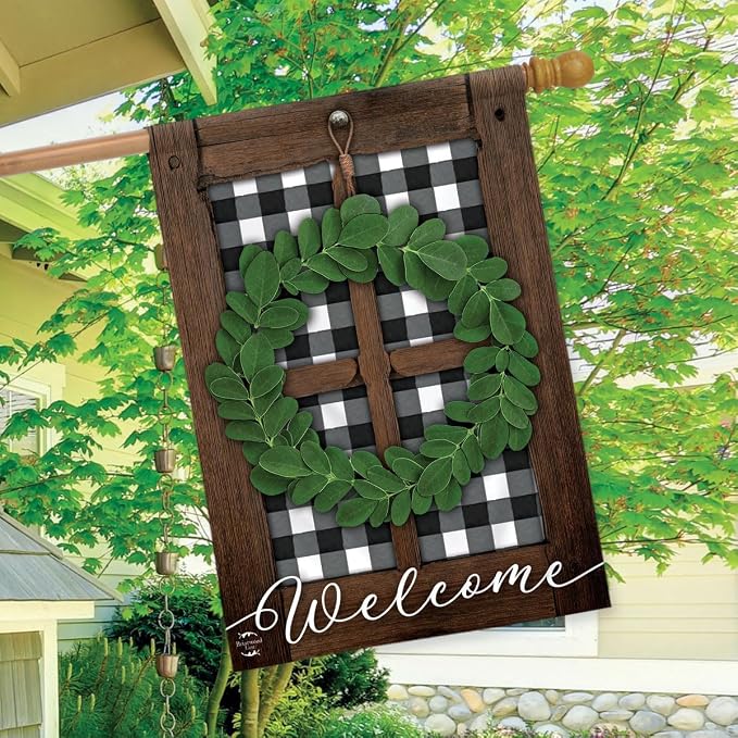 Boxwood Wreath Spring Everyday House Flag 40" x 28" Briarwood Lane