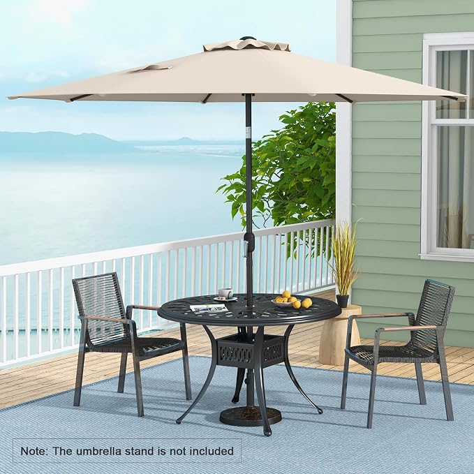 Giantex 10ft Outdoor Patio Umbrella, Market Table umbrella with Tilt Adjustment and Crank, 180G Polyester, Garden Canopy for Deck Backyard Pool Indoor Outdoor
