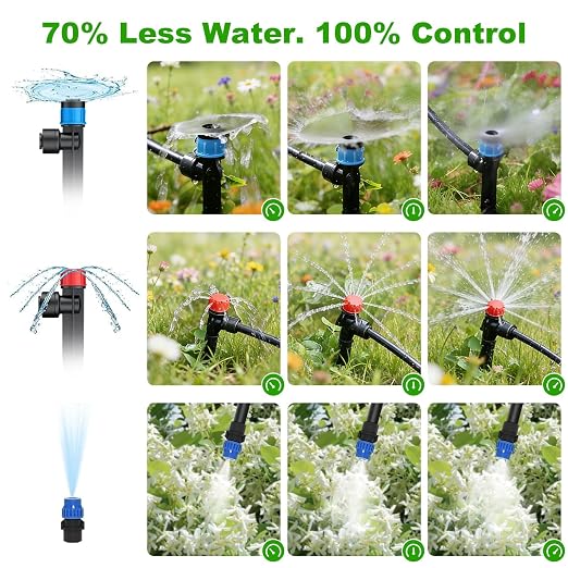 250FT Drip Irrigation System Kit New Quick-Connect, Automatic Garden Watering Misting System for Greenhouse, Yard, Lawn, Plant with 5/16 inch Hose 1/4 inch Distribution Tubing and Accessories