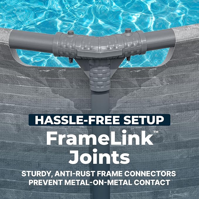 Bestway Steel Pro MAX 10' x 30" Above Ground Swimming Pool Set with Pump | Durable Round Metal Frame Outdoor Backyard Pool, Puncture-Resistant Liner - Filter Pump Included, Stacked Stone Print
