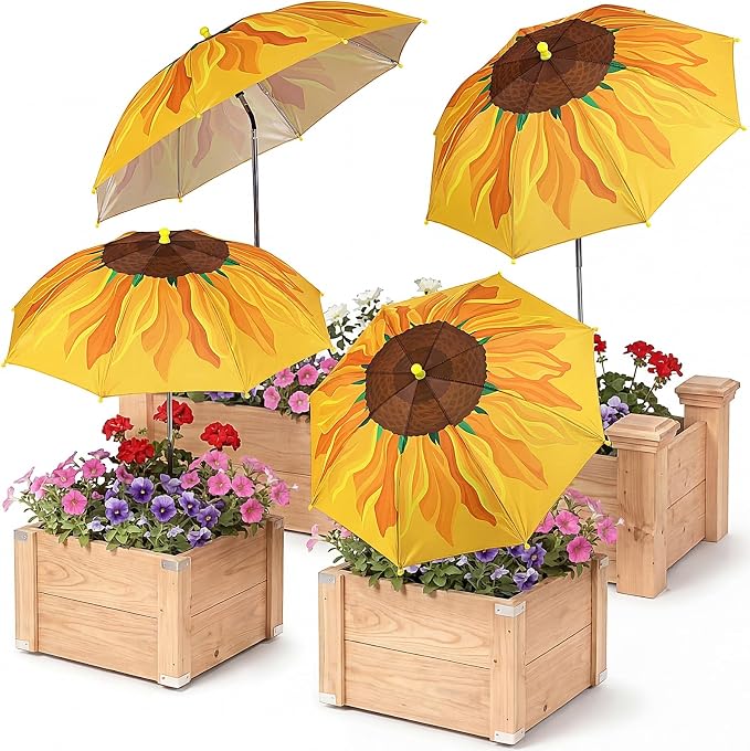 Plant Umbrellas for Outdoor Plants, Large Garden Plant Umbrella Shade Upgraded Adjustable Angle Height for Potted Plants Garden Beds