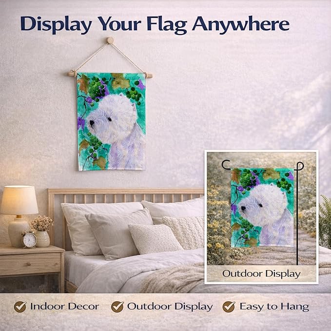Caroline's Treasures SS1064GF Westie Garden Flag Mailbox Flag Decorative Yard Flag Banner Outside Patio Artwork Yard Flower Beds, Garden Size, Multicolor