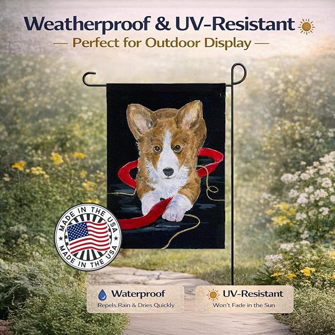 Caroline's Treasures SS8570GF Corgi Garden Flag Mailbox Flag Decorative Yard Flag Banner Outside Patio Artwork Yard Flower Beds, Garden Size, Multicolor