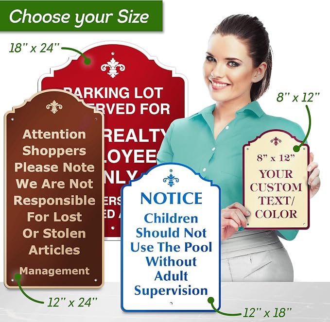 Custom Sign, Customized for Outdoor/Indoor Use, Personalized Designer Style Sign, 12x24 Inch, 24 Colors, Rust-Free Thick AlumaBond - Made by: My Sign Center, USA (Florolex I - Flood)