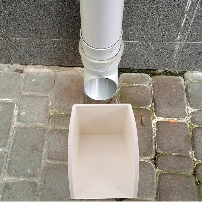 Uonlytech Water Dustpan Rain Barrels to Collect Rainwater from Gutter Splash Guard Downspout Splash Guard Gutter Downspout Block Rain Splash Block Splash Proof Pvc White Bucket
