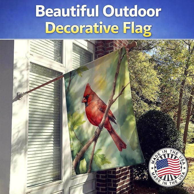 Caroline's Treasures West Virginia Northern CardInal House Flag Large Porch Sleeve Pole Decorative Outside Yard Banner Artwork Wall Hanging, Polyester, House Size, Multicolor