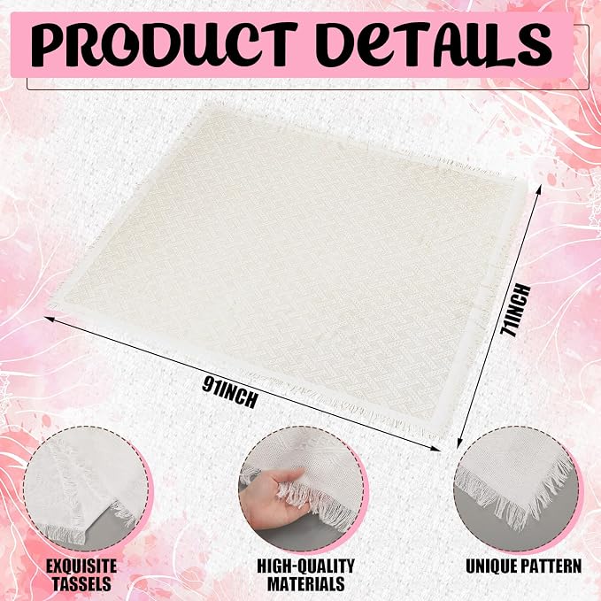 Beeveer 14 Pack Picnic Kit 91x71 Inch Extra Large Outdoor Boho Picnic Blanket with Tequila Table Runner, 6 Throw Pillow Covers 6 Napkin Woven Cotton Yarn Washable Beach Blanket for Camp Wedding