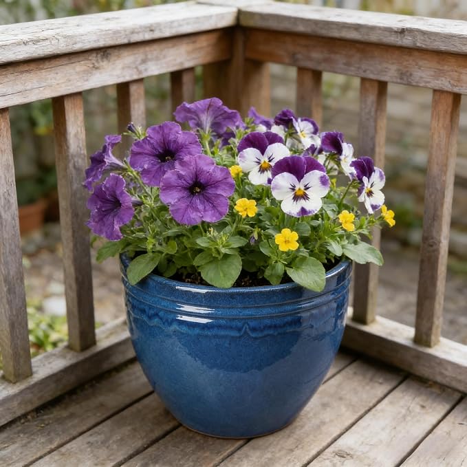 Large Flower Pots for Plants Outdoor & Indoor, Extra Large Ceramic Planters with Drainage Hole, 15.7 Inch