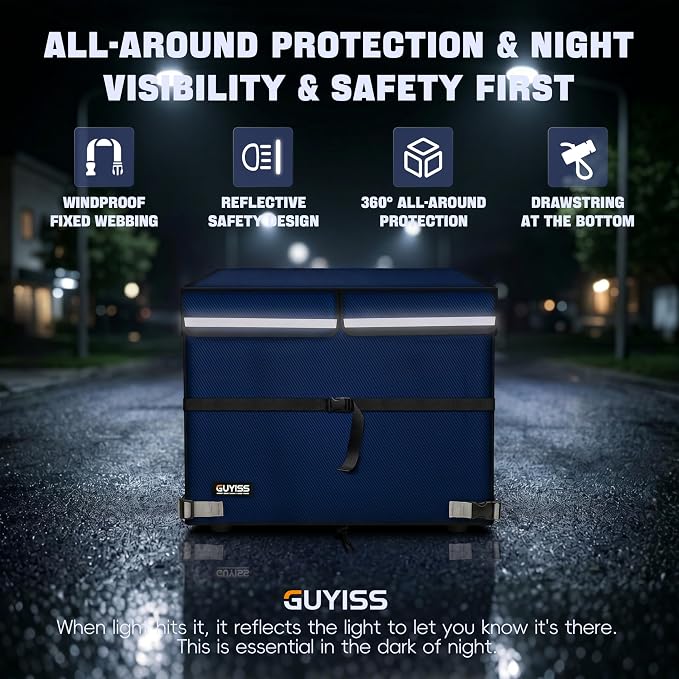 Generator Covers While Running. All-round Double-layer Protection. 32"L×24"W×24"H. The Top can be Opened for Adding Fuel. Blue.