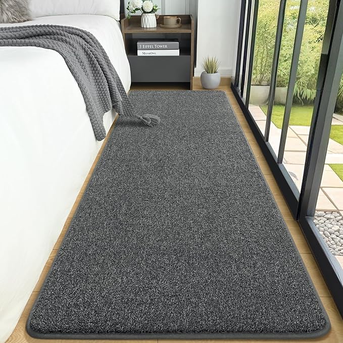 AROGAN 2x6 Runner Rug for Hallway, Long Runner Rugs Non Slip, Black & White | Soft Washable Memory Foam Carpet for Bedroom, Non Slip Backing Runners Rug for Hallways, Kitchen, Bathroom, Entryway Home