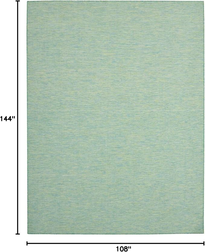 Nourison Home Positano Blue Green 9' x 12' Area Rug - Easy Clean, Non Shedding, Bed Room, Living Room, Dining Room, Kitchen (9' x 12')