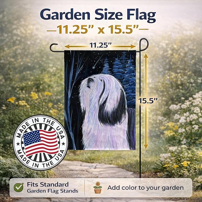 Caroline's Treasures SS8348GF Tibetan Terrier Garden Flag Mailbox Flag Decorative Yard Flag Banner Outside Patio Artwork Yard Flower Beds, Garden Size, Multicolor