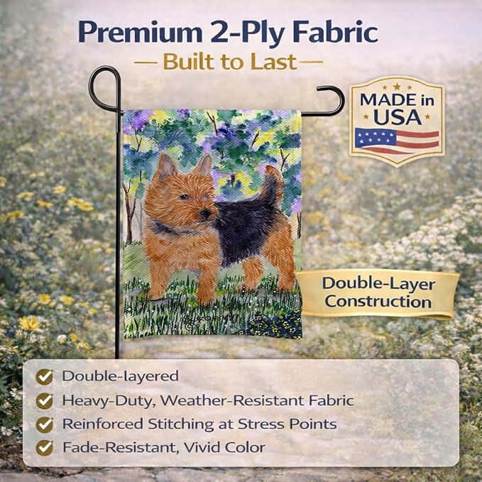Caroline's Treasures SS8218GF Norwich Terrier Garden Flag Mailbox Flag Decorative Yard Flag Banner Outside Patio Artwork Yard Flower Beds, Garden Size, Multicolor