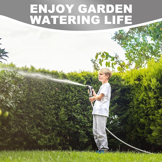 YOTOO Heavy Duty Hybrid Short Garden Hose, Lead in Water Hose 5/8-Inch by 6-Feet 150 PSI, Kink Resistant, All-Weather Flexible with Swivel Grip Handle and 3/4" GHT Solid Brass Fittings, Gray