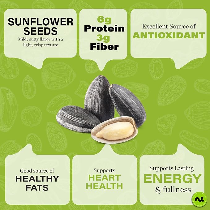 NUT CRAVINGS - Raw Sunflower Seeds Kernels to eat, Unsalted, Shelled Hulled, (80oz - 5 LB) Bulk Nuts Packed Fresh in Resealable Bag - Kosher Healthy Snack, Food Assortments Ideal for Trail Mixed Nuts