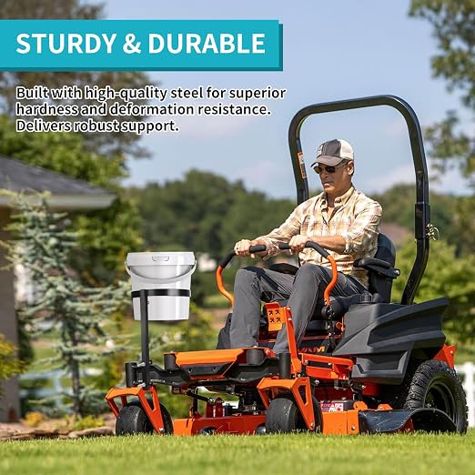 5 Gallon Trash Bucket Holder for Zero Turn Mowers, Zero Turn Bucket Holder, Bucket Storage Holder Mount with Clamp