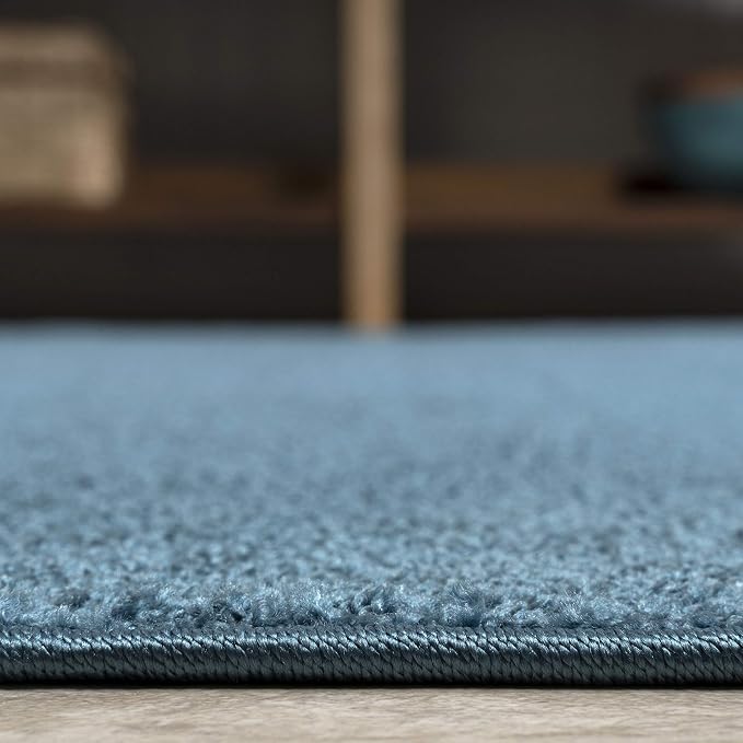 JONATHAN Y Haze Solid Low-Pile Turquoise Indoor Area Rug 8x10, Coastal,Bohemian,Minimalist,Classic, Easy-Cleaning for Living Room,Bedroom,Kitchen,Pet Friendly,Non-Shedding (SEU100H-8)