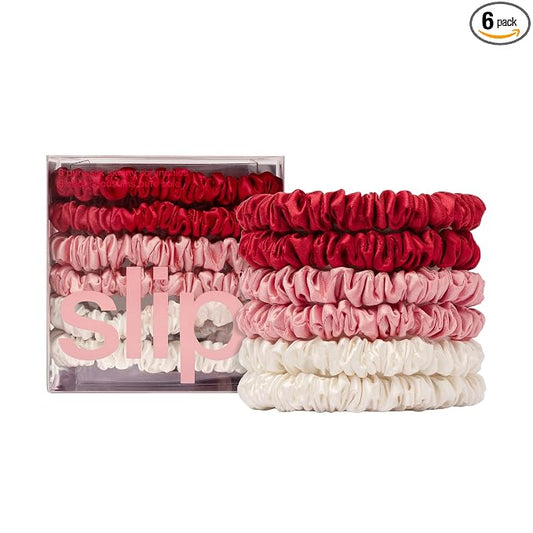 SLIP Skinny Scrunchies: Anti-Crease, Anti-Breakage Slipsilk™ Design Protects Delicate Hair | Includes 6 Pure Silk Scrunchies: Limited Edition Sweetie