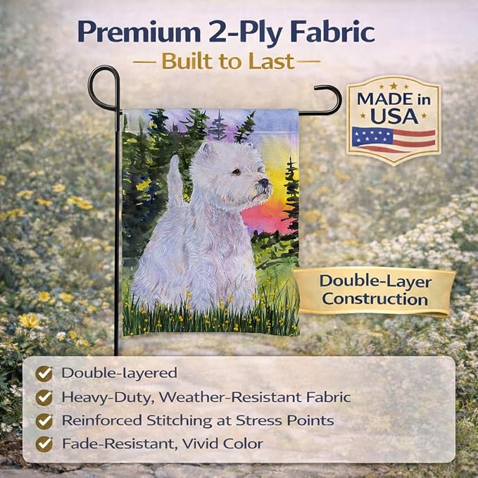 Caroline's Treasures SS1067GF Westie Garden Flag Mailbox Flag Decorative Yard Flag Banner Outside Patio Artwork Yard Flower Beds, Garden Size, Multicolor