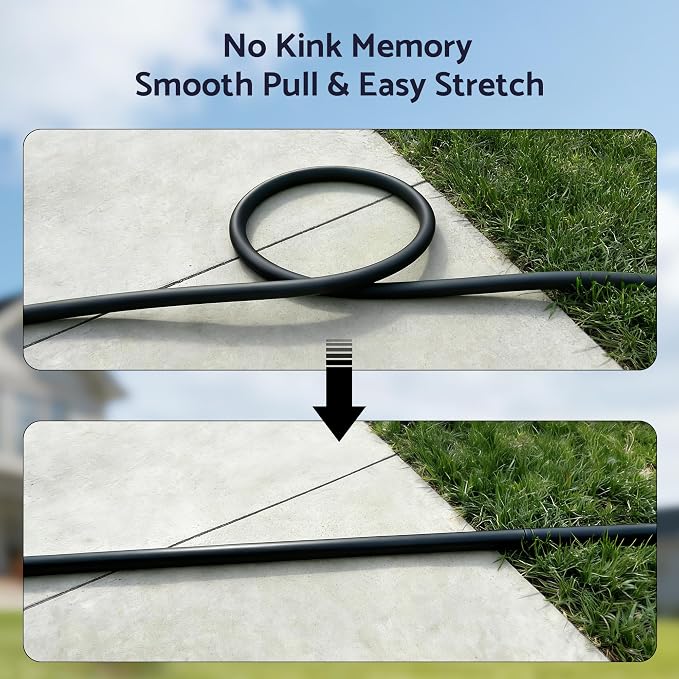 Heavy Duty Garden Hose 50 ft x 5/8", 5-Layer Hybrid Rubber Water Hose with 3/4" Swivel Brass Male to Female Fittings, 1000 PSI Burst, Leak-Proof & Weather Resistant for Lawn, Backyard, Black