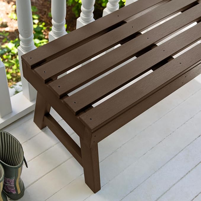 highwood Weatherly Backless Bench, 4-Feet, Weathered Acorn