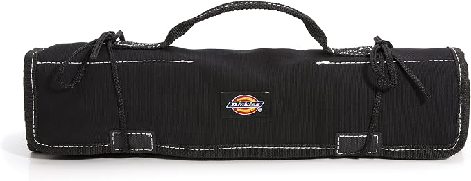 Dickies Large Wrench/Screwdriver Organizer Roll for Mechanics, 23 Tool Pockets, Durable Canvas Construction, 26 in. x 14.25 in. Unrolled, Black