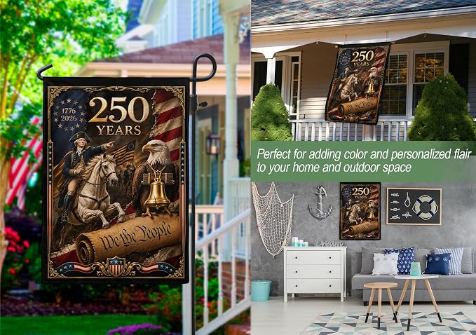 250 Years Of Freedom Flag, American Flag With Eagle, We The People Banner, Garden Flags For Outside, Two-sided Print, 250th Anniversary Patriotic Design, 250th Anniversary Usa Commemorative Flags 2 (12x18 Inch)