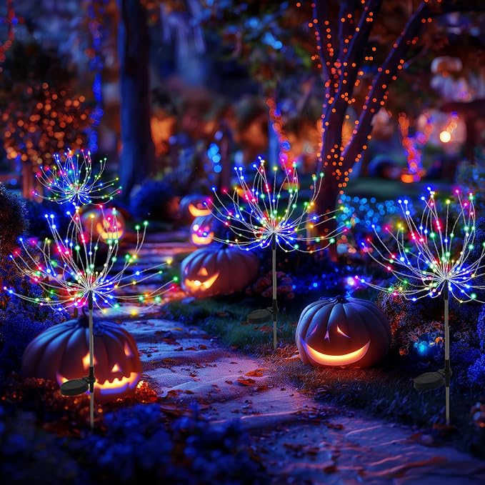 PEVOROS Garden Decor Solar Lights Outdoor,120LED Waterproof Colorful Solar Fairy Garden Lights for Outdoor Decoration,Yard, Patio, Porch,Flower Pot,Pathway (6Pack)