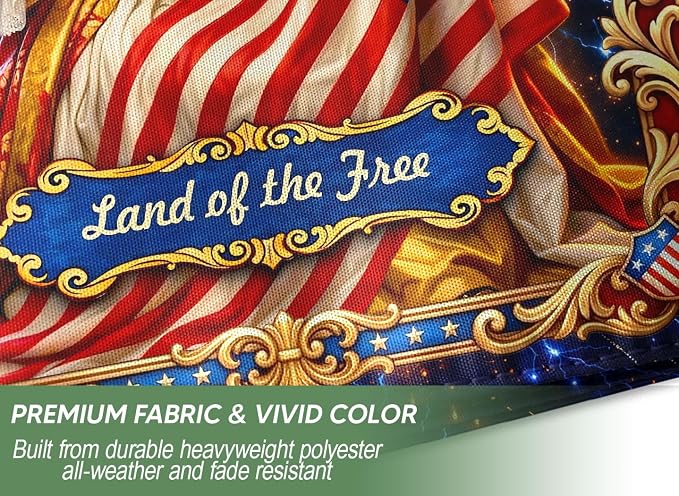 250 Years America Garden Flag, 250th Anniversary Usa Flag, American 250th Anniversary Patriotic Design, Garden Flags For Outside, Land of The Free 7 (12x18 Inch)