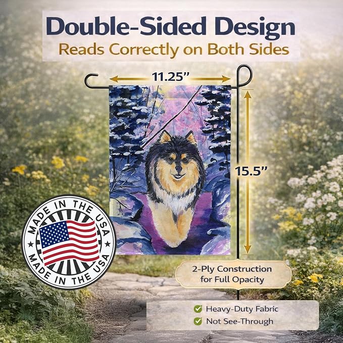 Caroline's Treasures SS1054GF Finnish Lapphund Garden Flag Mailbox Flag Decorative Yard Flag Banner Outside Patio Artwork Yard Flower Beds, Garden Size, Multicolor