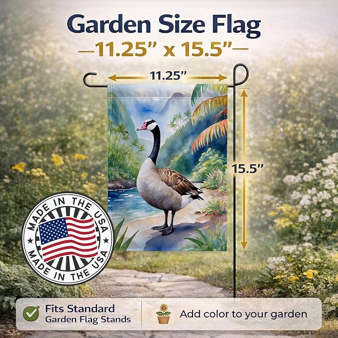 Caroline's Treasures Hawaii Hawaiian Goose Garden Flag Mailbox Flag Decorative Yard Flag Banner Outside Patio Artwork Yard Flower Beds, Garden Size, Multicolor