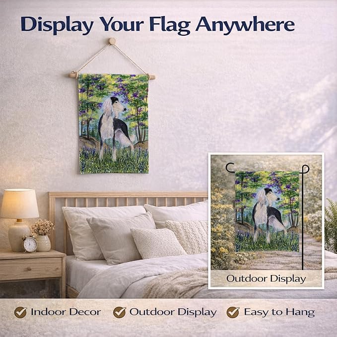 Caroline's Treasures SS8200GF Saluki Garden Flag Mailbox Flag Decorative Yard Flag Banner Outside Patio Artwork Yard Flower Beds, Garden Size, Multicolor