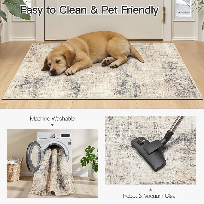 2x3 Area Rugs for Entryway Bathroom, Gold Abstract Kitchen Mats for Floor | Soft Door Mat Indoor Entrance, Farmhouse Carpet for Entry Living Room Bedroom, Stain Resistant Non-Shedding Foldable Rug