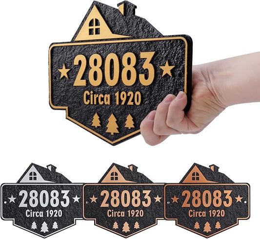 Personalized Address Plaque,Custom Address Sign for House,Home,Street, Yard, Garden,Apartment,Hotel,Office,Driveway Outside House Number Sign,STYLE 5