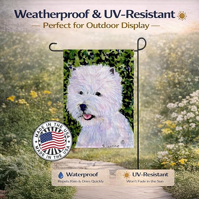 Caroline's Treasures SS8818GF Westie Garden Flag Mailbox Flag Decorative Yard Flag Banner Outside Patio Artwork Yard Flower Beds, Garden Size, Multicolor