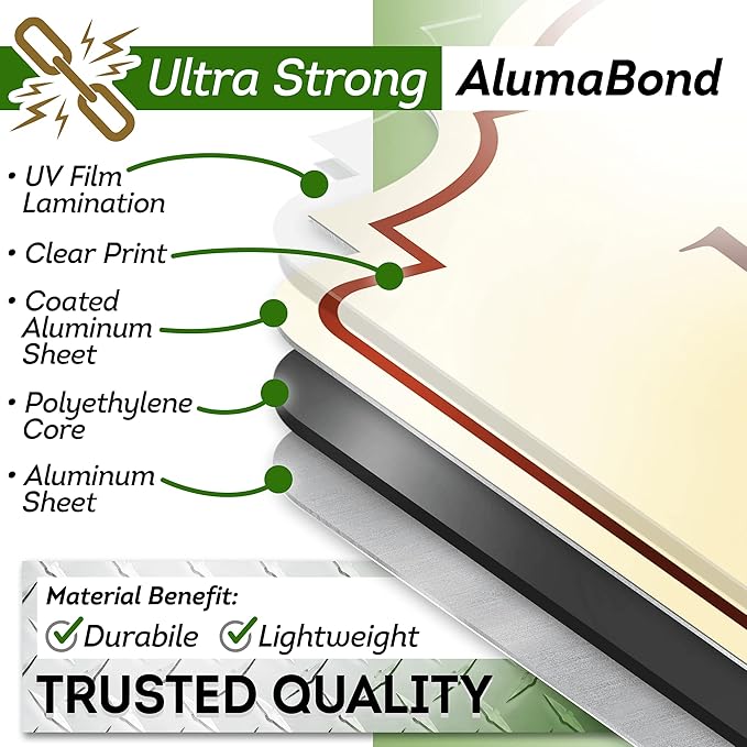 Custom Sign, Customized for Outdoor/Indoor Use, Personalized Designer Style Sign, 12x12 Inch, 24 Colors, Rust-Free Thick AlumaBond - Made by: My Sign Center, USA (Florolex II - Contour)