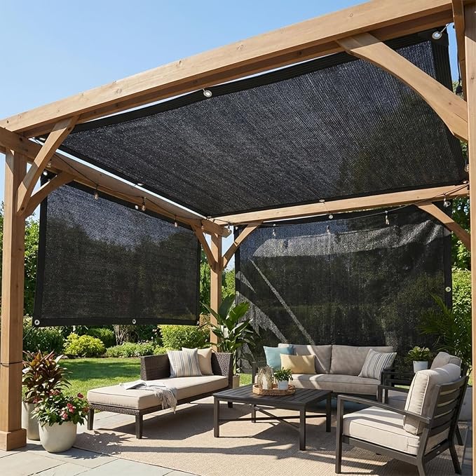 Black Shade Cloth 90%,3x10 FT UV Resistant Mesh Tarp, Durable Shade Net for Plants Cover, Dog Kennel, Chicken House and Outdoor Garden Protection