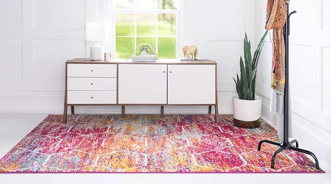 Unique Loom Trellis Frieze Collection Area Rug - Geometric (7' x 10', Multi/ Ivory)