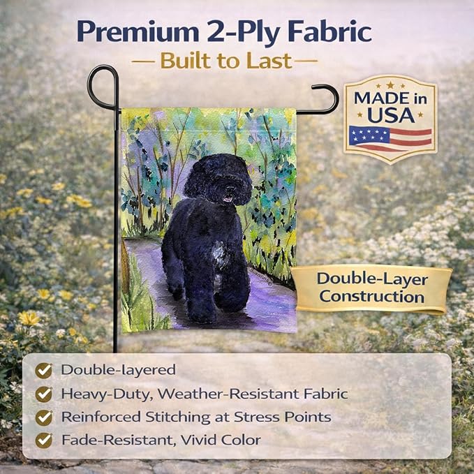 Caroline's Treasures SS8264GF Portuguese Water Dog Garden Flag Mailbox Flag Decorative Yard Flag Banner Outside Patio Artwork Yard Flower Beds, Garden Size, Multicolor