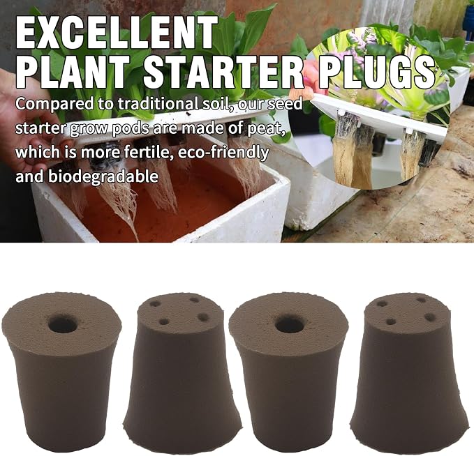 60Pack Grow Sponges, Seed Starter Plugs for Seeds and Cuttings, Suitable for Hydroponic Systems and Soil Cultivation for Indoor and Outdoor Plant Rooting Herbs Vegetables Cultivation Planting Sponges