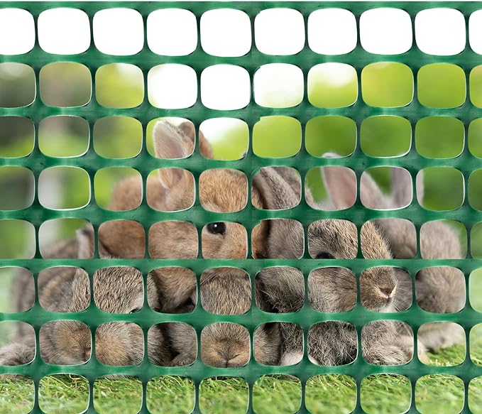 DOEWORKS Safety Fence, 4 x 100 FT Green Plastic Mesh Fence Roll Barrier Netting for Construction Fencing Animal Fencing Garden Fencing and Event Fencing